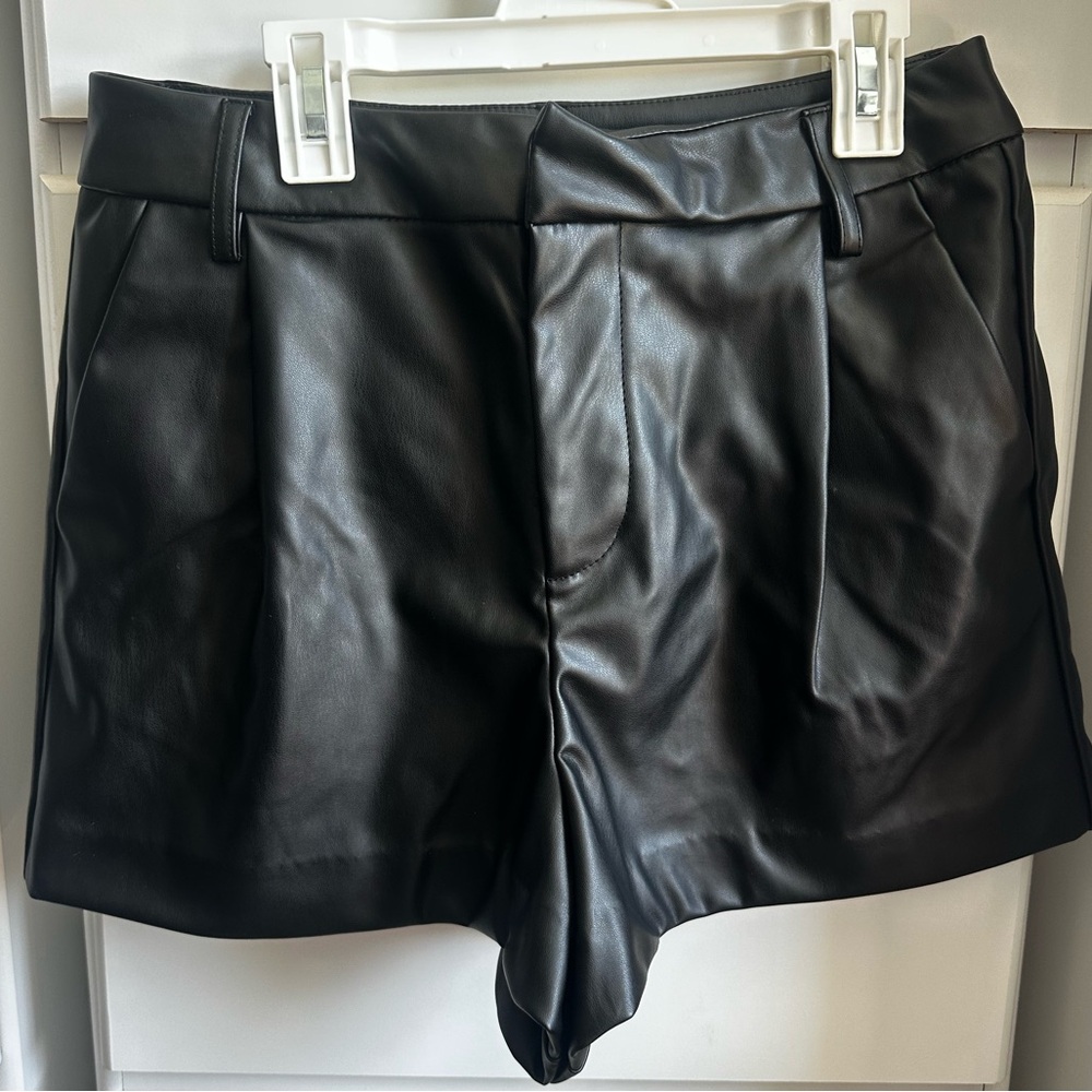 Black Leather Women's Shorts (faux)
